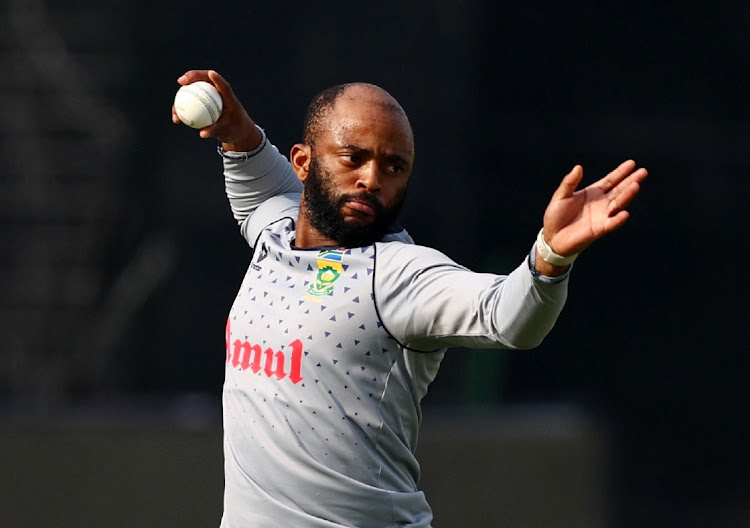 Proteas captain Temba Bavuma during a training session at Eden Gardens in Kolkata on Wednesday ahead of Thursday's 2023 Cricket World Cup semifinal against Australia.