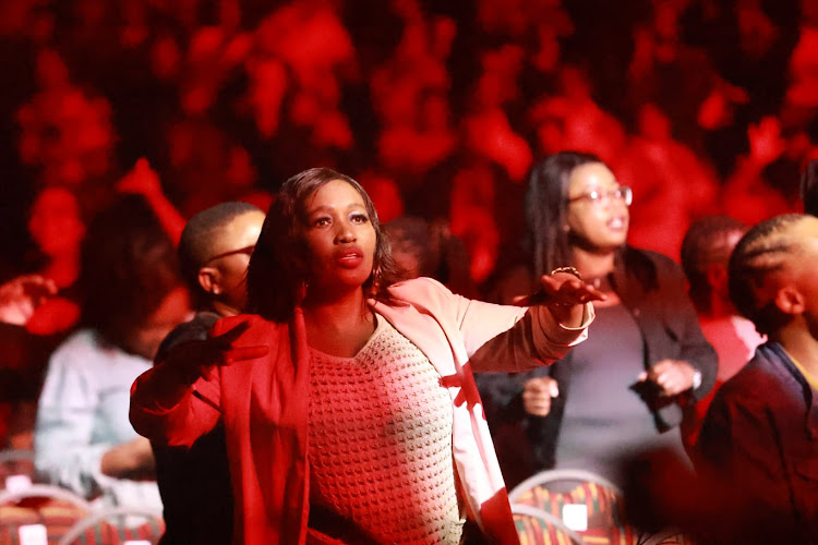 Crowd enjoying the music at the Rebuilding the Walls concert that was held at the Carnival City Big Top Arena in Brakpan.