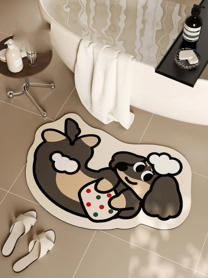 Alfombras de baño retro para el hogar, absorben agua y antideslizantes, ideales para mantener tu baño seguro y seco.
