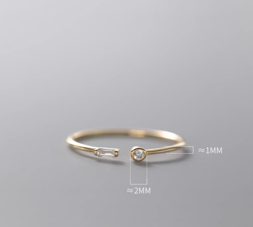 Title 2, S925 Silver Small Lady Square Diamond Ring Fema...