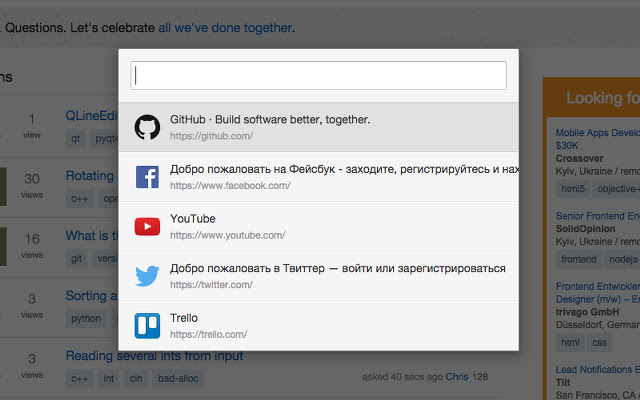 Quick Tab Switcher chrome extension