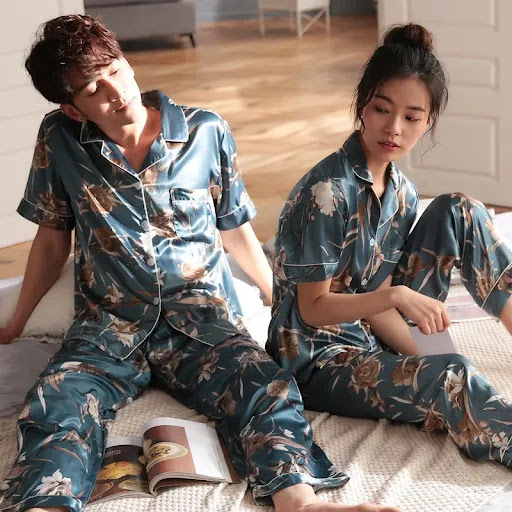 Title 29, Silk Couple Pajamas Men and Women Long-Sleeved ...