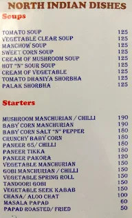 Kamat Hotel menu 1