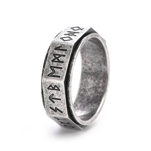 Title 5, Viking Stainless Steel Rotatable Ring for Men, ...