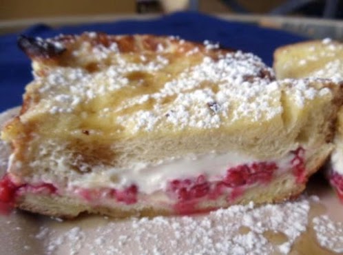 Raspberry and Cream Cheese Stuffed French Toast