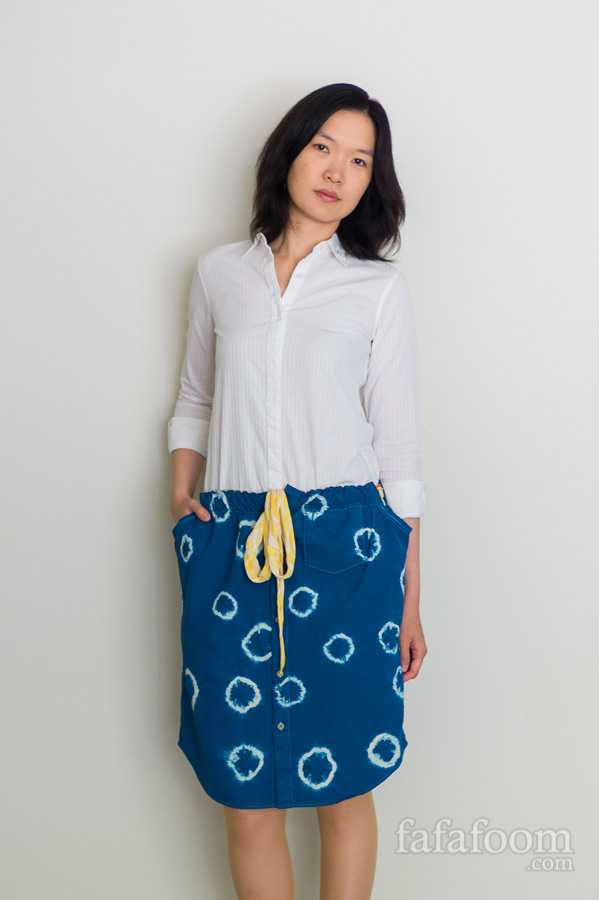 DIY Shibori Dyed Men's Shirt Skirt - DIY Fashion Garment | fafafoom.com