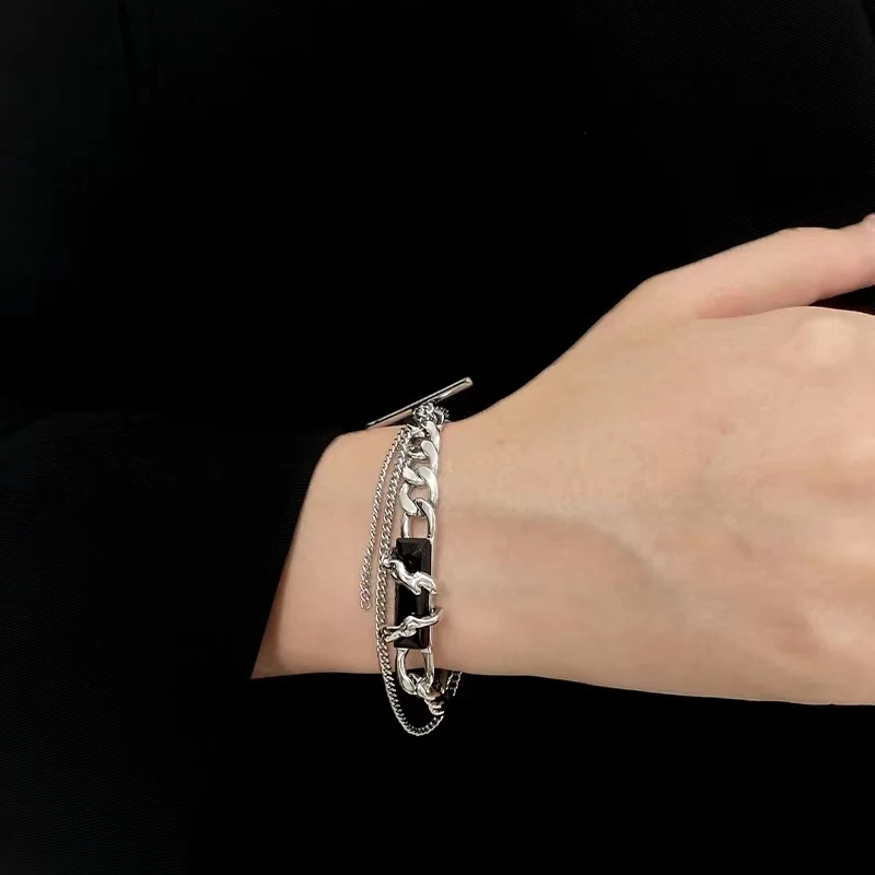 Title 5, Bracelet en acier titane double couche et zirco...
