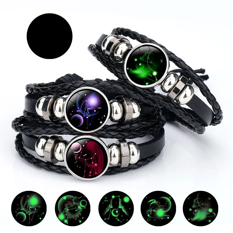 Title 1, Bracelet perlé en cuir de vache Time Stone avec...