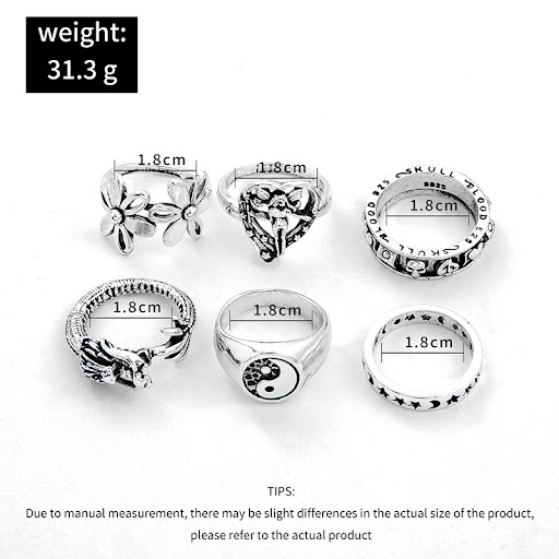 Title 2, Womens Fashion Vintage Oil Drip Geometric Ring...