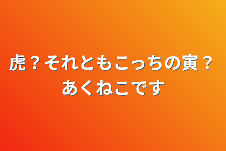 「虎？それともこっちの寅？あくねこです」のメインビジュアル