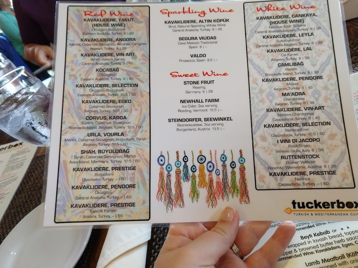 Tuckerbox gluten-free menu