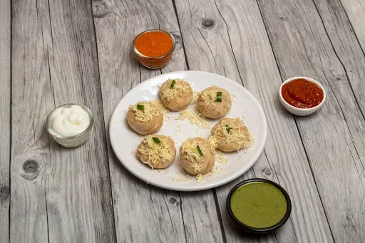 Veg Cheese Steamed Momos [6 Pieces]