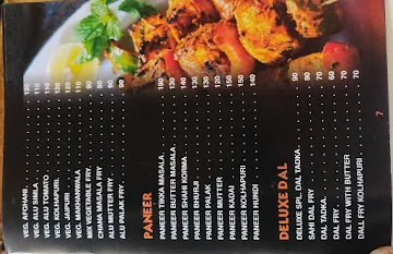 Deluxe Restaurant menu 