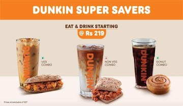 Dunkin' menu 