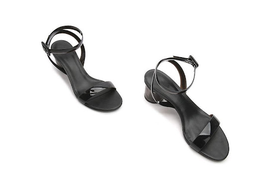 Title 9, Simple Word Sandals with Transparent Round Heel...