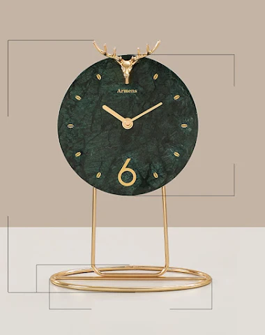 Horloge de décoration en marbre de - 0