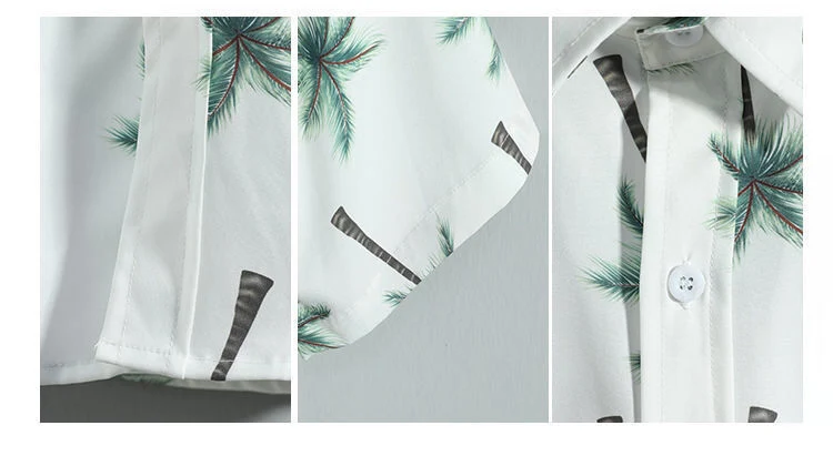 Title 7, Camisa masculina de férias na praia, manga curt...