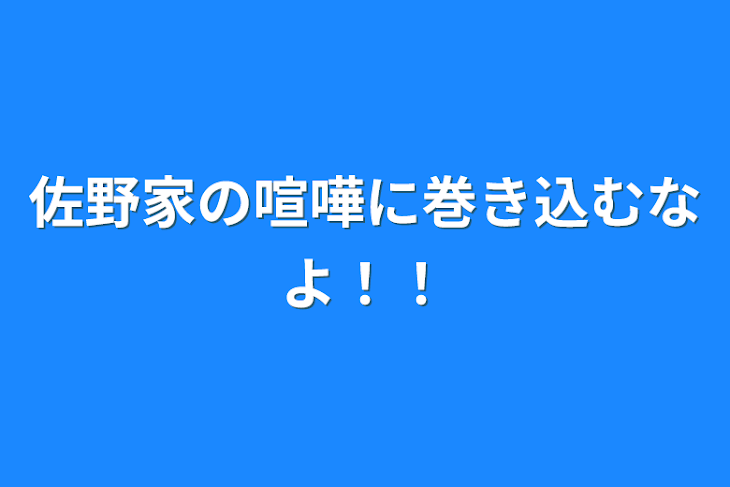 「佐野家の喧嘩に巻き込むなよ！！」のメインビジュアル