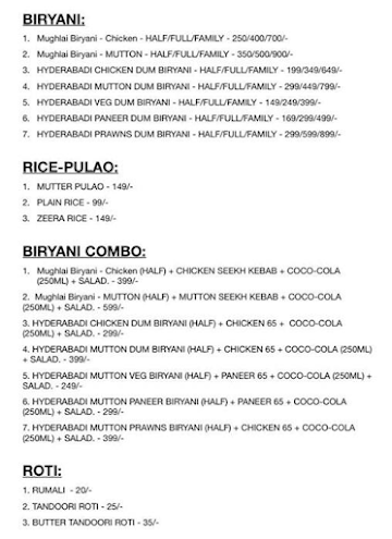 Thali & Biryani Junction menu 