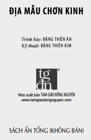 Địa Mẫu Chơn Kinh (Nxb Tam Giáo Đồng Nguyên 2010) - Võ Thị Ba Bon, 48 Trang  | Sách Việt Nam