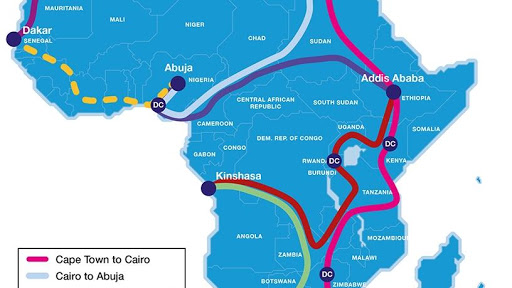 Liquid Telecom's African fibre map.