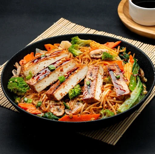 Teriyaki Tofu Stir-Fried Japanese Noodle Bowl