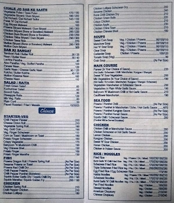 Taste of Maratha menu 