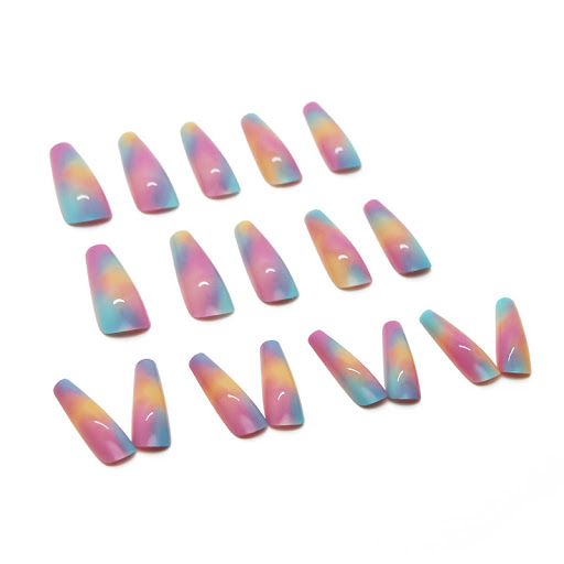 Title 3, Womens Fashion Ballet Rainbow Fake Nail Art Fa...