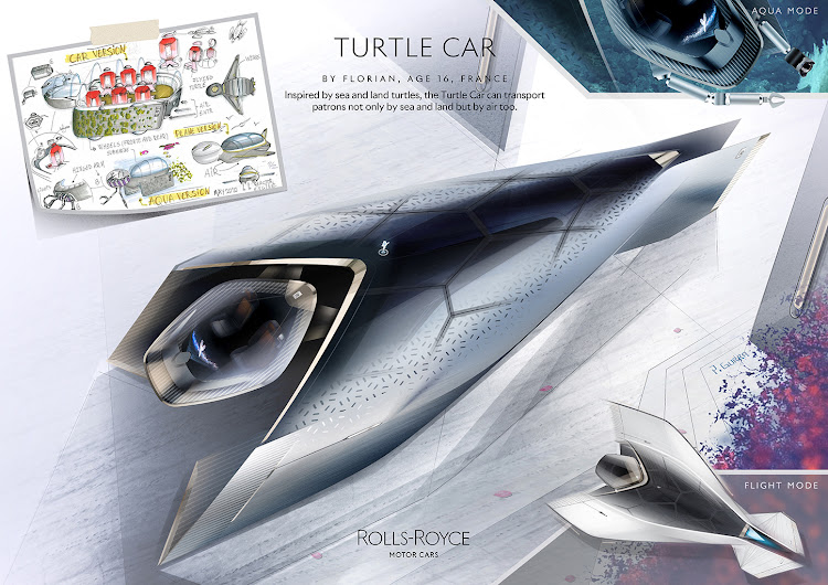 Category winner for fantasy: Rolls-Royce Turtle Car by Florain, age 16, France.