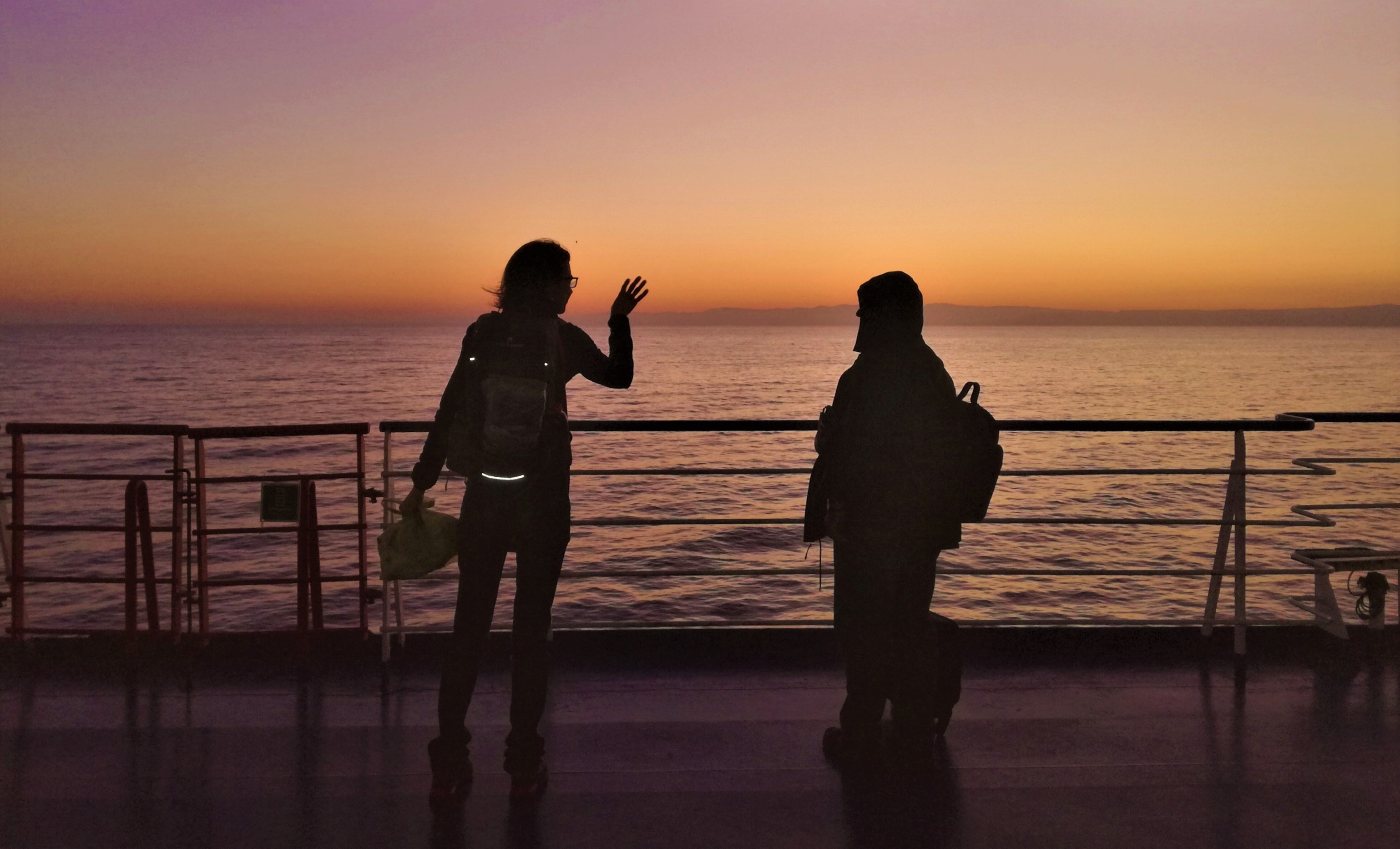 prima dell'arrivo contempliamo la bellezza del tramonto di Inge