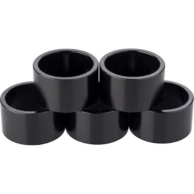 Problem Solvers Headset Stack Spacer - 28.6, 20mm, Aluminum, Black, Bag of 5