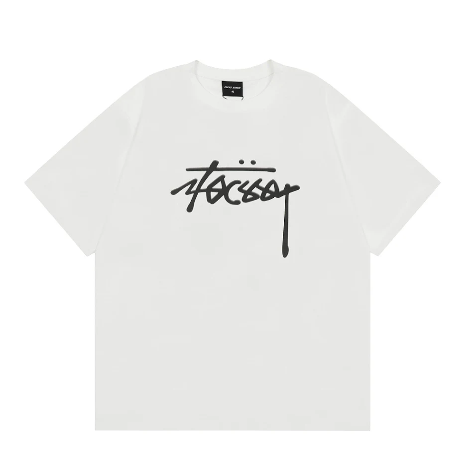 Fashion Ink Heren T-shirt met Korte Mouwen en Directe Letterprint, Comfortabel en Stijlvol voor Dagelijks Gebruik.