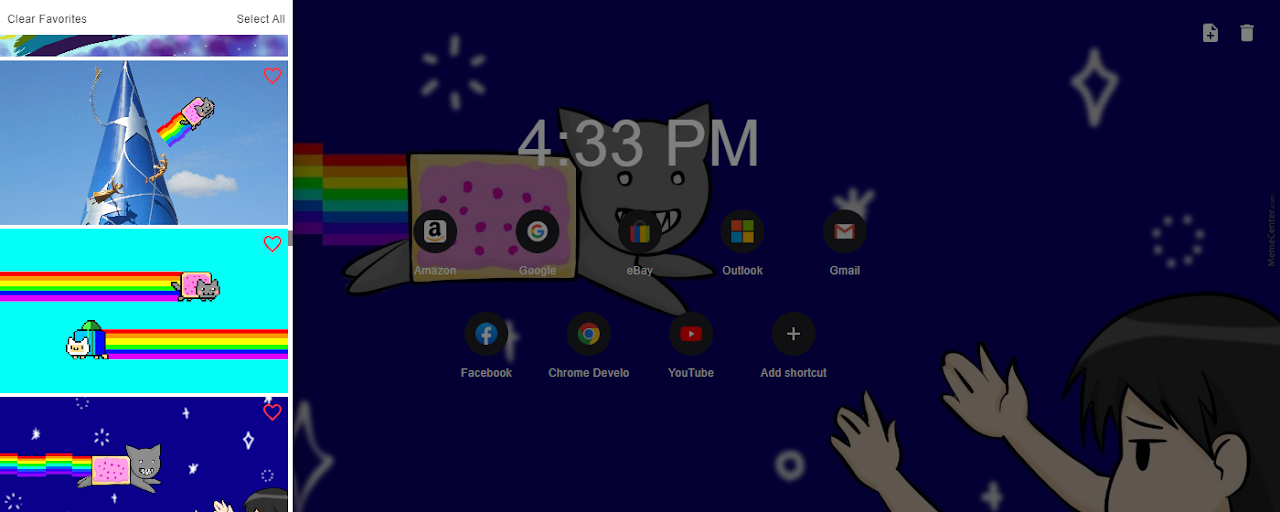 Nyan Cat New Tab Wallpaper Theme Preview image 1