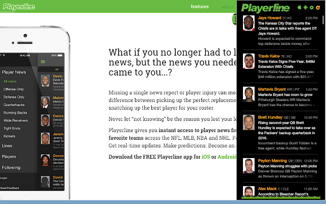 Playerline News chrome extension