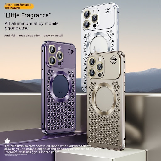 Title 1, Phone Case Aromatherapy Shell Metal Mesh Lens M...
