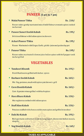 Kashmir Confectioners menu 