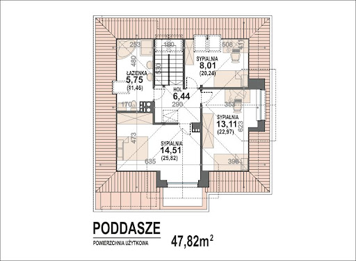 MINI Opałek X - Rzut poddasza