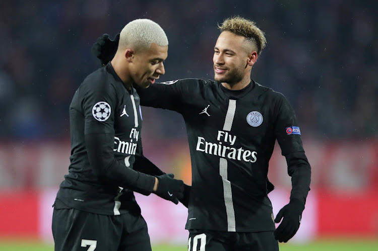 PSG's Kylian Mbappe with Neymar