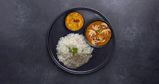 Mushroom Masala - Rice Thali