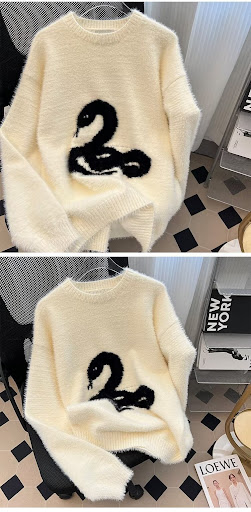 Title 1, Loose Fashion Casual Lazy Sweater Effortless st...