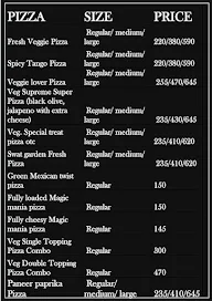 Monkey Pizza menu 1