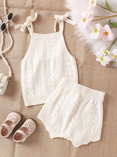 Title 14, Hollow-out Camisole Embroidered Sweater Shorts ...