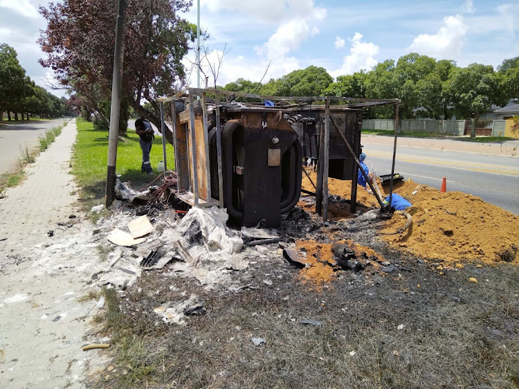 A substation in Parkdene, Boksburg that caught fire in December.