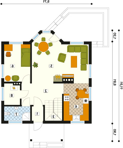 Pliszka 2 dr-T - Rzut parteru