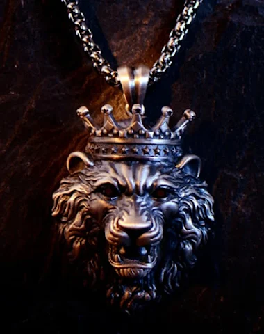 Collar con colgante de cabeza de le - 1