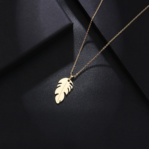 Title 1, Stainless steel feather necklace