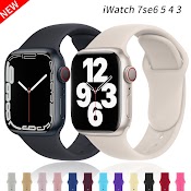 Dây Đeo Đồng Hồ Bằng Silicone 44Mm 45Mm 42Mm Iwatch 40Mm 38Mm 41Mm Apple Watch Serie 6 5 3 Se 7