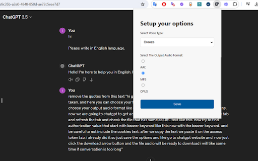 Save the chatGpt voice