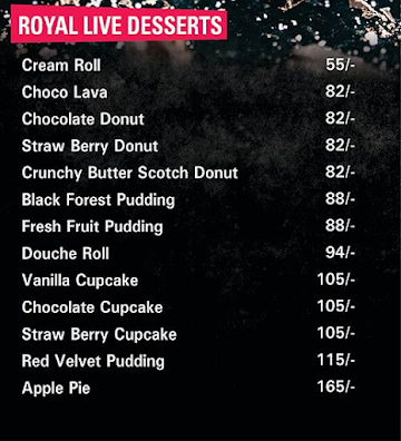 Royal Live Bakery menu 