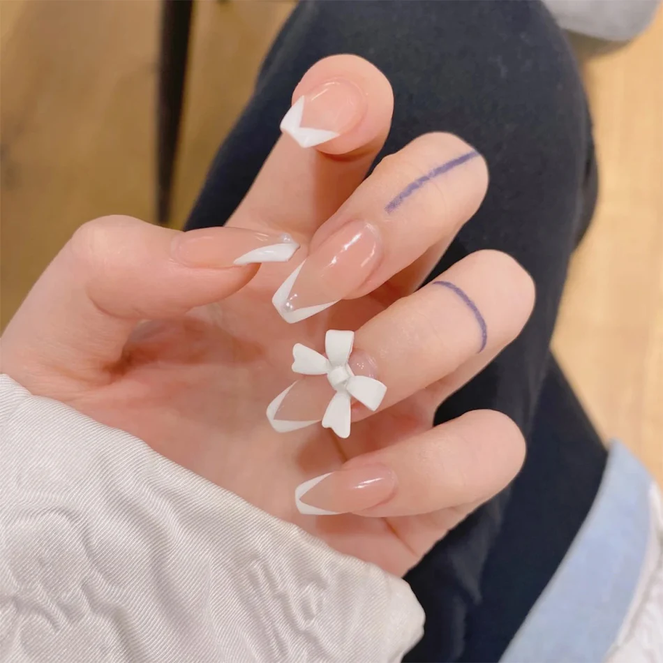 Çıkarılabilir Simple Bow Wear Manikür Yaması